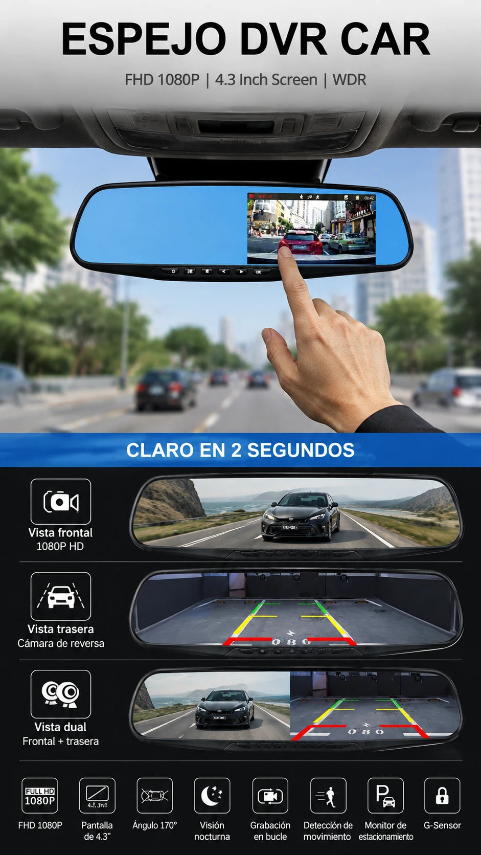 Espejo Retrovisor Con Cámara