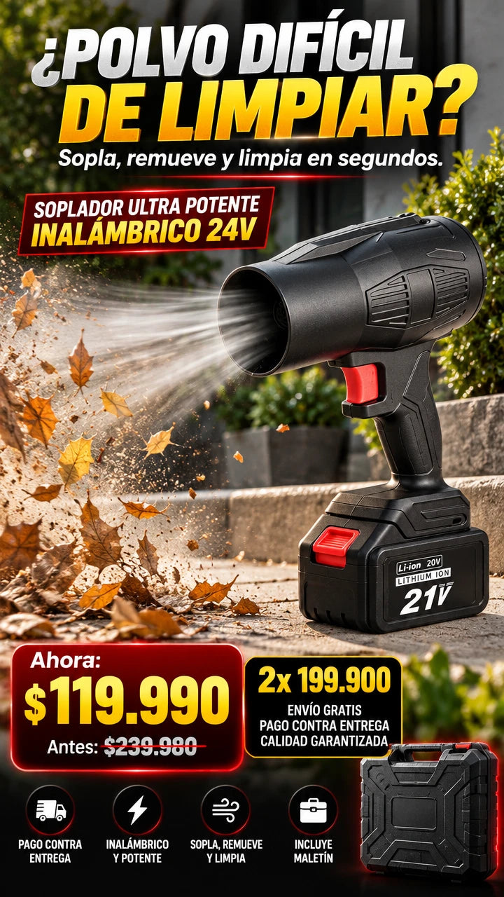 Soplador Ultra Potente Inalámbrico 24V